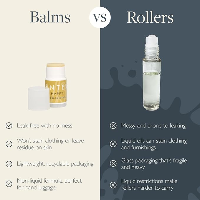 Scentered Pocket-Size Aromatherapy Balm Gift Set - 3X Essential Oil Balms for Sleep, Stress Relief & Mood Boost (Sleep Well, De-Stress, Happy) - Natural, Mess-Free, Travel-Friendly