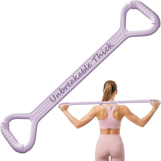 Figure 8 Fitness Resistance Bands with Handles, 20-60lb Adjustable Elastic Excercise Band, Non-Slip Fabric Silicone Bands for Strength Stretch Flexibility Training Arms Back Shoulder Chest Legs - Bloomnest