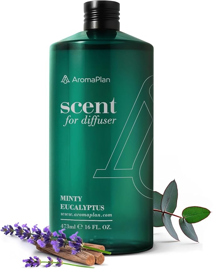 AromaPlan Hotel Scents Minty Eucalyptus 16 Fl Oz (473ml), Home Luxury Aroma & Hotel Diffuser Oil- Hotel Diffuser Oil for Aromatherapy- USA Made, Bigger Bottle, Bolder Aroma & Longer Lasting - Bloomnest