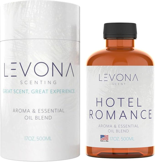 Levona Scent Essential Oil - Aroma for Home, Office, Hotel & Spa, Ideal for Humidifiers & Diffusers, Fragrance with Grapefruit Peel, Fresh Lemon, Litsea - 500ml / 17 fl oz, Hotel Romance LEVONASCENT