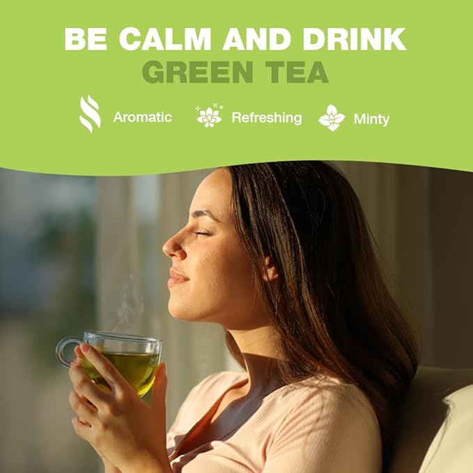 HANDPICK, Organic Green Tea Bags - 100 Eco-Friendly Tea Bags | USDA Organic | Resealable Pack for Freshness | Delicate & Flavory | Direct From India - Bloomnest