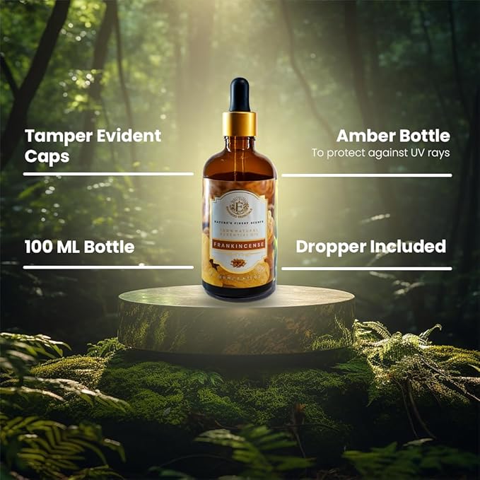 Luxurious Frankincense Essential Oil by Enhanced Essentials| Slow Distilled & Pure| for Home,Diffusers,Skin & Hair Care,Aromatherapy,Meditation,Incense,Soap & Candle Making|with Glass Dropper|100 ml Bloomnest