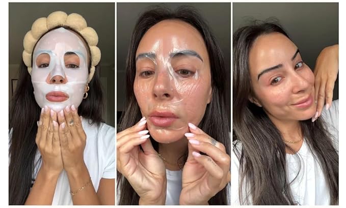 IT'S GIVING GLASS SKIN™ The Original Overnight Real Deep Mask - Hydrating Hydrogel Turns Transparent Sleep Mask Bio-Collagen Oligo-Hyaluronic Acid, Valentine's Day Skincare Gift, Pack of 4 - Bloomnest