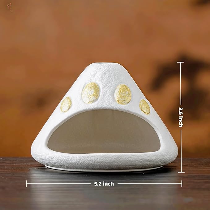 Handmade Ceramic Palo Santo Holder Burner & Sage Holder - Mini Tabletop Chiminea Burner Tray with Ash Catcher, Decorative Incense Holder for Spiritual Meditation & Yoga - Bloomnest