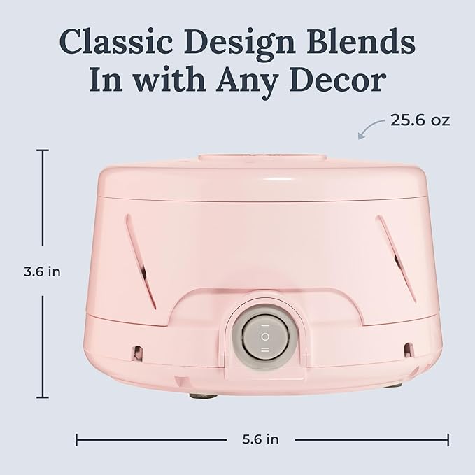 Yogasleep Dohm Classic (Pink) The Original White Noise Machine, Soothing Natural Sound from A Real Fan, Noise Cancelling for Office Privacy, Travel & Meditation, Sleep Therapy for Adults & Baby - Bloomnest