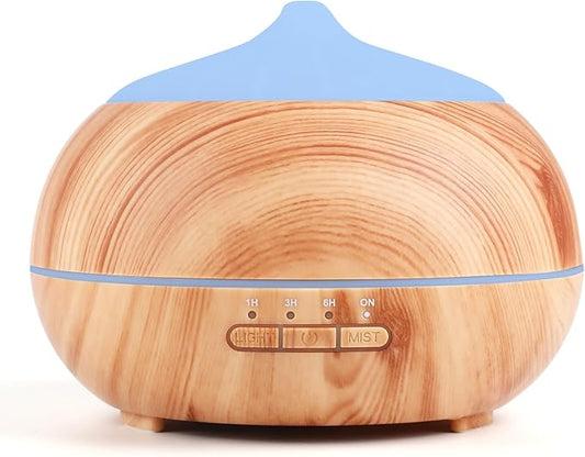 HAPPTWS 500ML Essential Oil Diffuser - BPA Free Ultrasonic Aromatherapy Diffuser, with 7-Color Lights - Waterless Auto Shut Off - Yellow HAPPTWS