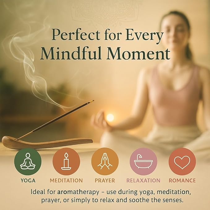 Premium Incense Sticks, Lavender, Sandalwood, Jasmine, Patchouli, Nag Champa, Vanilla, Variety Gift Pack 180 Sticks, Includes a Holder in Each Box - Bloomnest