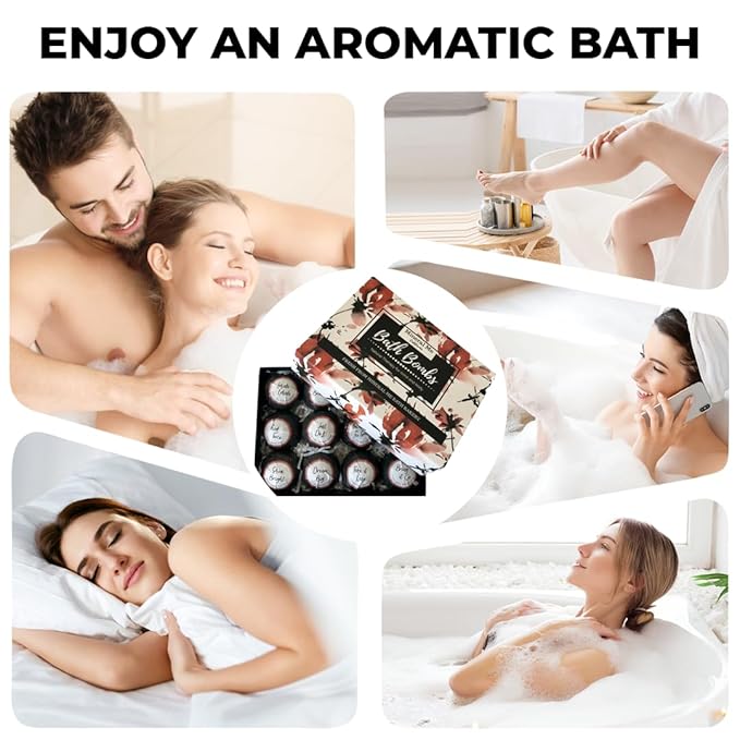 Bath Bombs for Women Relaxing with Inspirational Messages, 12 Natural and Organic Bath Bombs with Essential Oils & Skin Moisturizing Shea Butter. Stocking Stuffers Christmas Gifts for Wife Girlfriend - Bloomnest