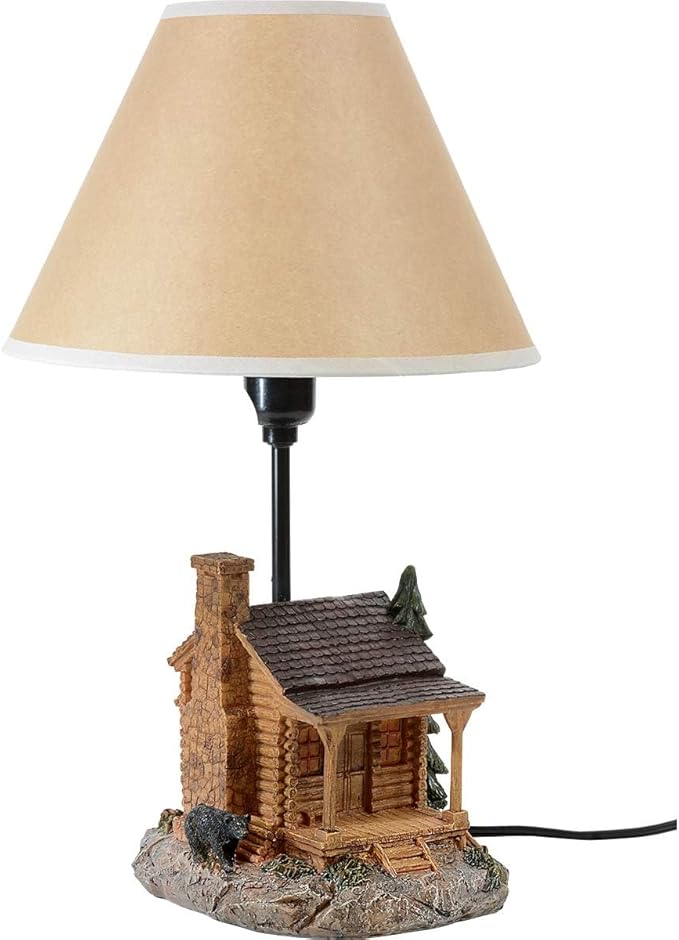 BLACK FOREST DECOR - Cozy Cabin Accent Lamp for Cabin, Living Room, Nightstand, Desk - Vintage Rustic Home Décor - 16.25" x 10" - Bloomnest