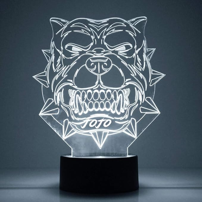 Pitbull Dog Custom 3D Illusion Lamp with Remote | LED Night Light with Personalized Name, Logo, Image, Design | 4 Modes, 16 Light Colors | USB or Battery Power | Made in The USA MirrorMagic