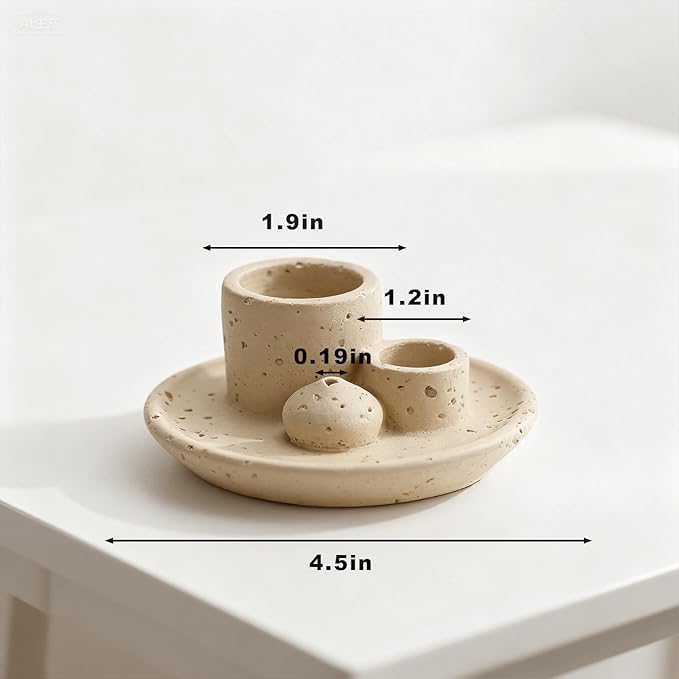4 in 1 Incense Burner Holder, Palo Santo Holder, Sage Holder for Burning, Incense Holder for Incense Sticks, Candle, Fit for Meditation Yoga Home Decor - Bloomnest