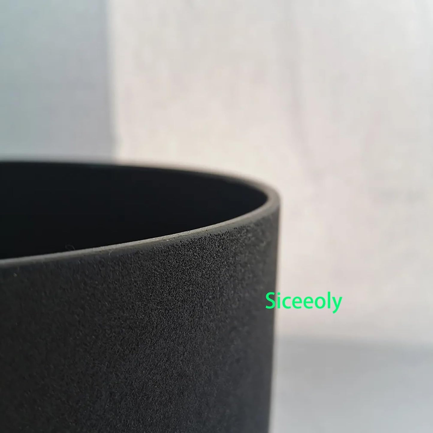 8" C Note Flower of Life Black Crystal Singing Bowl Frosted Quartz Root Base Chakra Meditation Sound Healing with Suede Striker O-ring