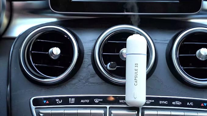 Car Perfume Starter Pack, Car Air Freshener, Ultrasonic Aroma Diffuser, 6 Fragrances (White Crystal, Red Diamond, East Gold, Ocean Blue, Sweet Cherry, Light Pink) (White) - Bloomnest