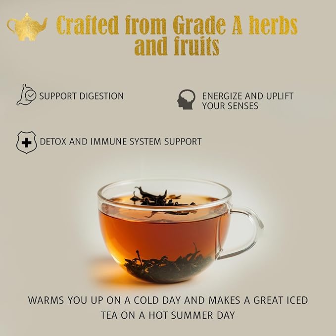 Spiced Orange Tea, Loose Leaf Herbal Tea – Sweet, Spicy, Caffeine-Free – Orange, Apple & Cinnamon Spice – Drink Hot or Iced – 4 oz Resealable Bag (Makes 50 Cups) – The Elegant Elephant - Bloomnest