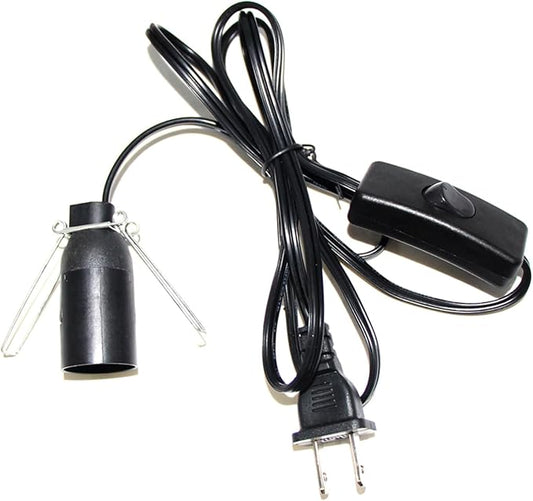 5FT Salt Lamp Cord ON/Off Switch with E12 Light Bulb Socket, 18AWG Himalayan 2 Prong Replacement Cord for Salt Rock Lamp/Christmas Village House (2-Pack)