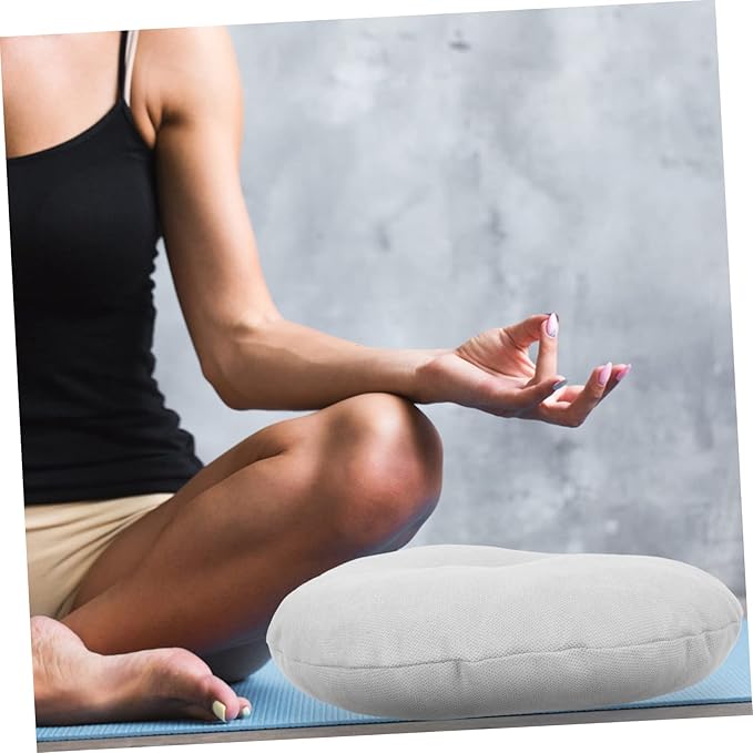 Large Grey Meditation Cushion for Comfortable Floor Seating Traditional Japanese Zafu Pillow for Yoga and Relaxation Tatami Mat Sturdy Cover - Bloomnest