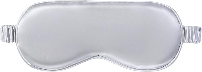 slip Pure Silk Sleep Mask - 100% Pure 22 Momme Mulberry Silk Eye Mask - Comfortable Sleeping Mask with Elastic Band + Filler and Internal Liner, Silver - Bloomnest