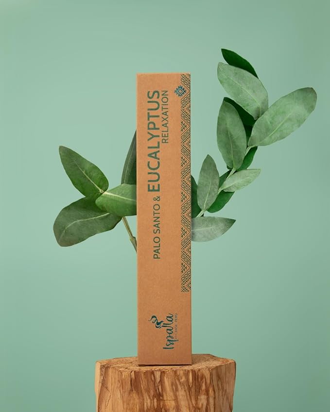 ISPALLA Palo Santo Eucalypt Incense Sticks, Pack of 10, for Relaxation and Emotional Balance, Handmade in Peru, 100% Natural & Vegan Bloomnest