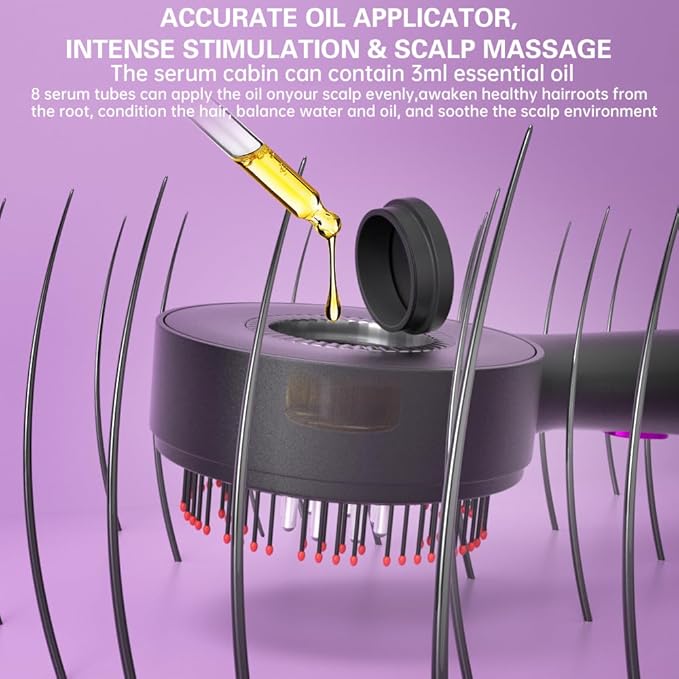 Upgrade 2 in 1 Hair Oil Applicator,Cordless Electric Hair Brushes and Scalp Massager, IPX7 Waterproof, Portable Hair Care Tool for Home ENCHE