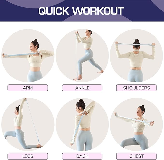 Figure 8 Resistance Band, Resistance Bands for Working Out Chest Arm and Shoulder Stretch Exercise Equipment for Yoga, Pilates, Stretching Daily Training is Easy to Carry - Bloomnest