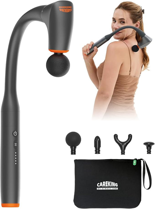 Convertible Massage Gun Deep Tissue for Back Neck Muscle Pain Relief - Electric Handheld Percussion Shoulder Massager Tool with Detachable Long Handle Portable Case - Bloomnest