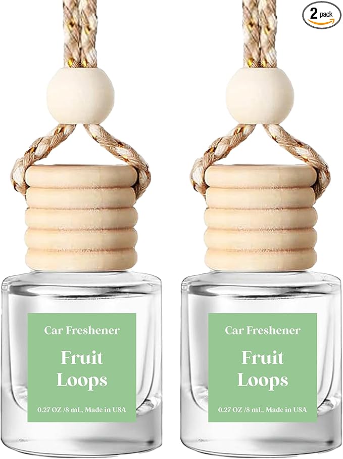 HoogaLife Car Air Freshener Diffuser 2 Pack Hanging Fruit Loops Car Air Freshener for Women 45+ Days Long Lasting Fragrance Made in USA (F22) - Bloomnest