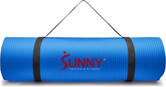 Sunny Health & Fitness Non-Slip Yoga Mat – Durable, Anti-Tear, Lightweight, Cushioned Support for Yoga, Pilates, Stretching Exercises, Meditation and Floor Workouts | Multiple Sizes & Colors - Bloomnest