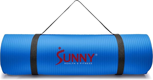 Sunny Health & Fitness Non-Slip Yoga Mat – Durable, Anti-Tear, Lightweight, Cushioned Support for Yoga, Pilates, Stretching Exercises, Meditation and Floor Workouts | Multiple Sizes & Colors - Bloomnest