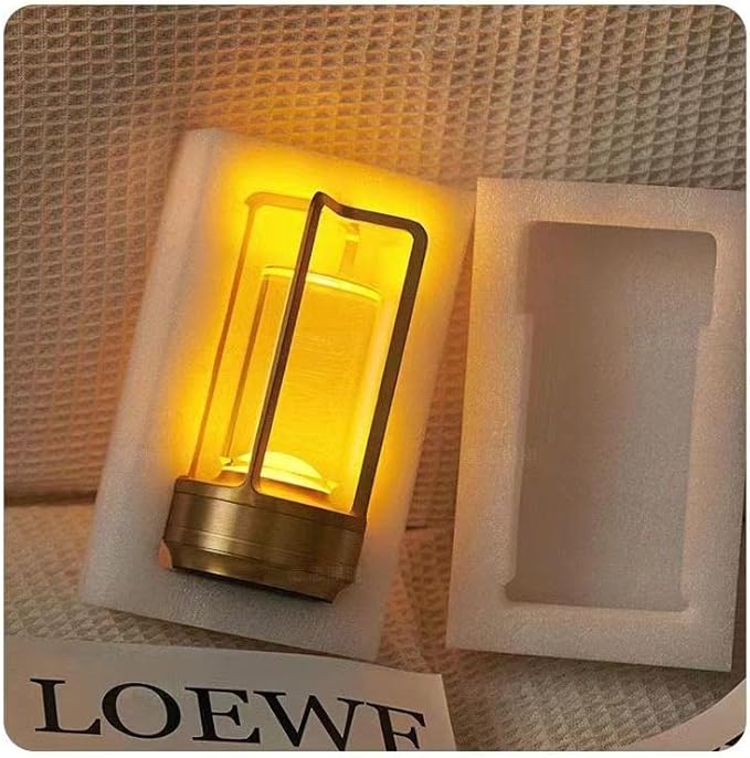 Portable Metal Table Lamp for Indoor/Outdoor ,Rechargeable Cordless LED Lamp, 3-Colour Infinitely Dimming Battery Powered Small Desk Lamp, Restaurant/Bedroom/Bar/Coffee Shop/Camping Light (Gold) - Bloomnest