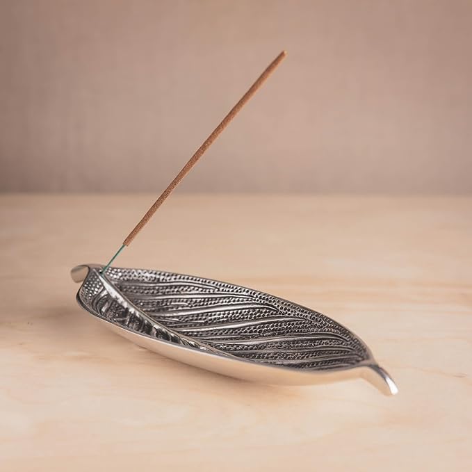 Triloka Large Recycled Aluminum Leaf Incense Holder - Bloomnest