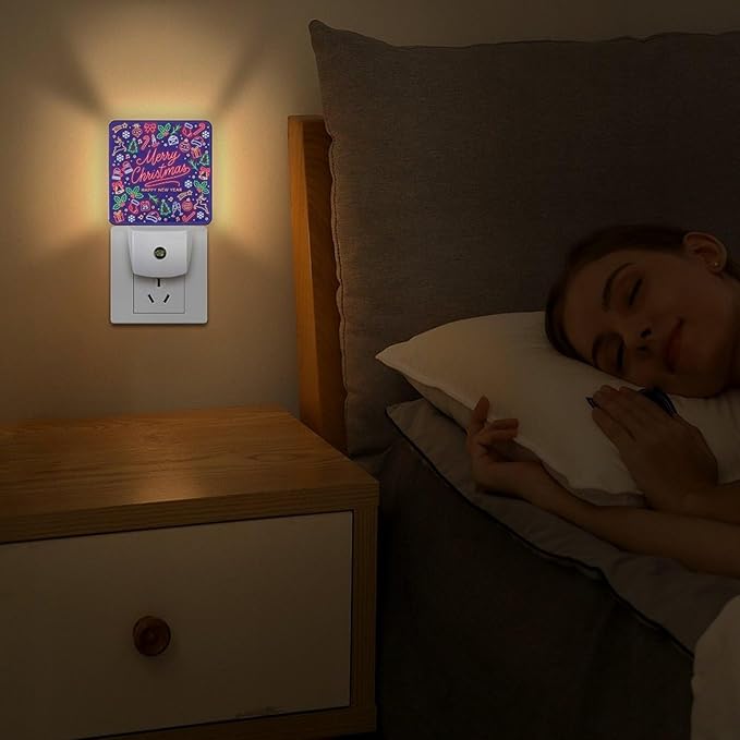 Merry Chrismas Night Light, Plug into Wall Decor Nightlights for Bedroom, Bathroom, Hallway, Kitchen, with Dusk to Dawn Light Auto Sensors LED Night Lights for Boys Girls Women Men Room Gifts - Bloomnest