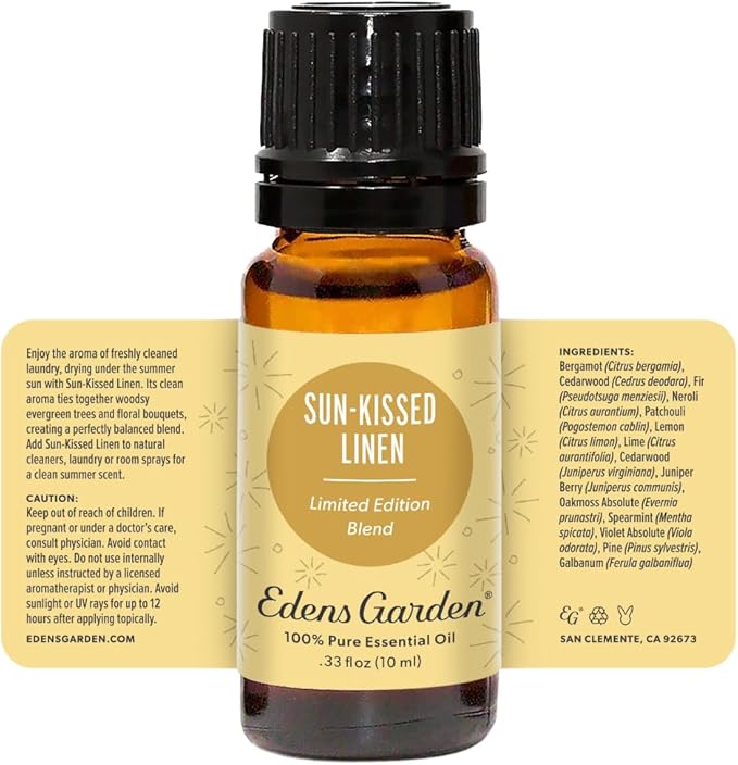 Edens Garden Sun-Kissed Linen Essential Oil Blend- 100% Pure Premium Grade, Undiluted, Natural, Therapeutic, Aromatherapy, The Best for Diffusing, Candle, Laundry, Humidifiers 10 ml (.33 fl oz) - Bloomnest