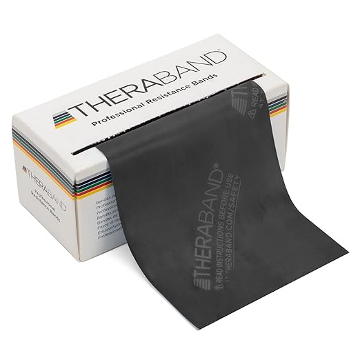 THERABAND Resistance Bands, 6 Yard Roll Professional Latex Elastic Band For Upper & Lower Body, Core Exercise, Physical Therapy, Pilates, Home Workouts, Rehab, Black, Special Heavy, Level 6 - Bloomnest