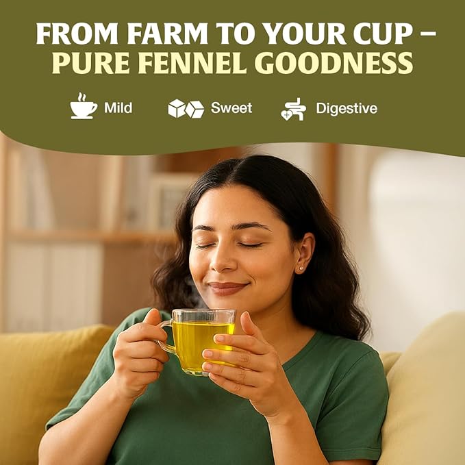 HANDPICK Fennel Seed Tea Bags (100 Count), Authentic Indian Origin with Natural Aroma & Sweetness | Naturally Support Digestion & Immune System | 100% Pure, Non GMO & Caffeine Free - Bloomnest