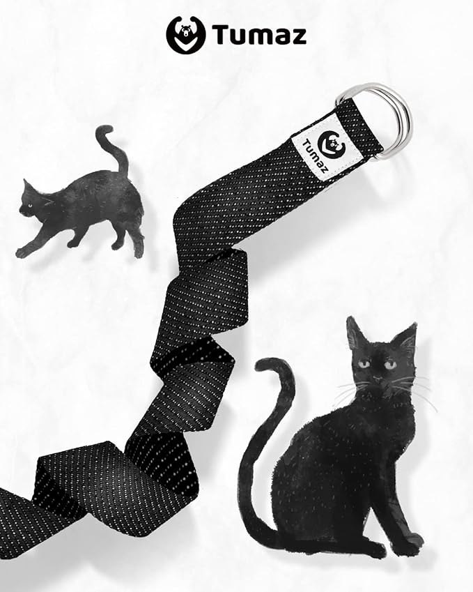 Tumaz Yoga Strap/Stretch Bands [15+ Colors, 6/8/10 Feet Options] with Extra Safe Adjustable D-Ring Buckle, Durable and Comfy Delicate Texture - Best for Daily Stretching, Physical Therapy, Fitness - Bloomnest