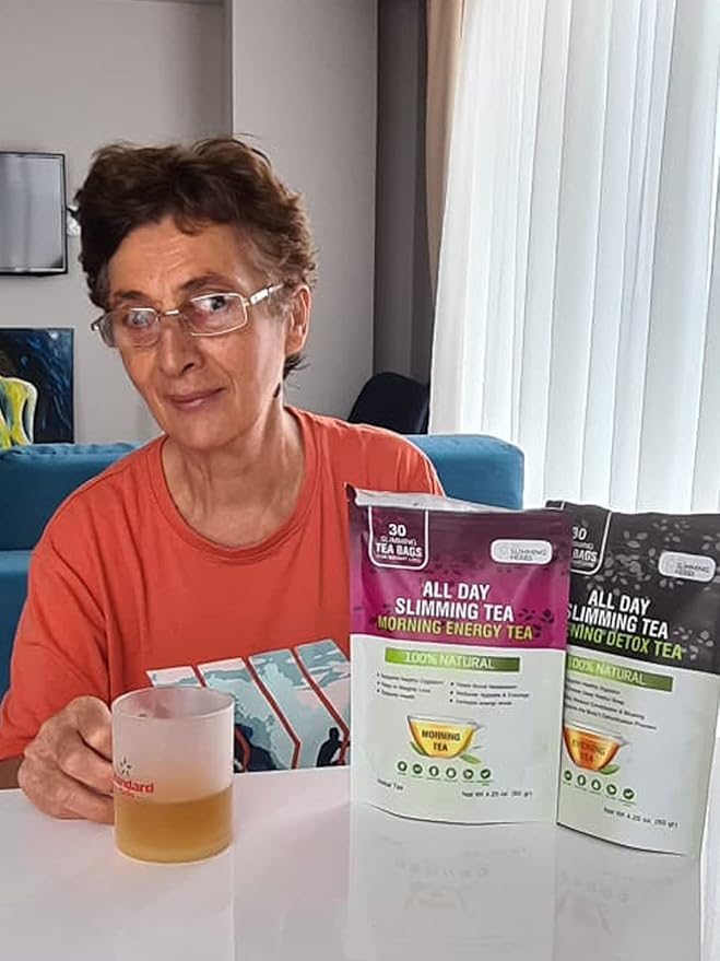 ALL SLIMMING HERBS All Day Slimming Tea For Weight Loss - All Natural 30 Days Detox Teas That Flattens Tummy - Daytime Energy Boost Tea 30 Bags + Evening Detox Tea 30 Bags - Bloomnest