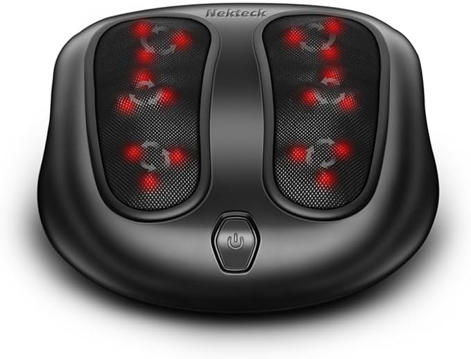 Nekteck Foot Massager with Heat, Shiatsu Heated Electric Kneading Foot Massager Machine for Neuropathy, Plantar Fasciitis, Feet Massage for Pain Relief, Circulation, Christmas Gifts for Man Woman Her - Bloomnest