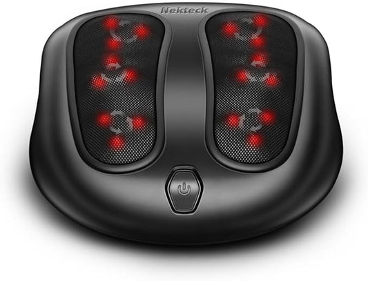 Nekteck Foot Massager with Heat, Shiatsu Heated Electric Kneading Foot Massager Machine for Neuropathy, Plantar Fasciitis, Feet Massage for Pain Relief, Circulation, Christmas Gifts for Man Woman Her - Bloomnest