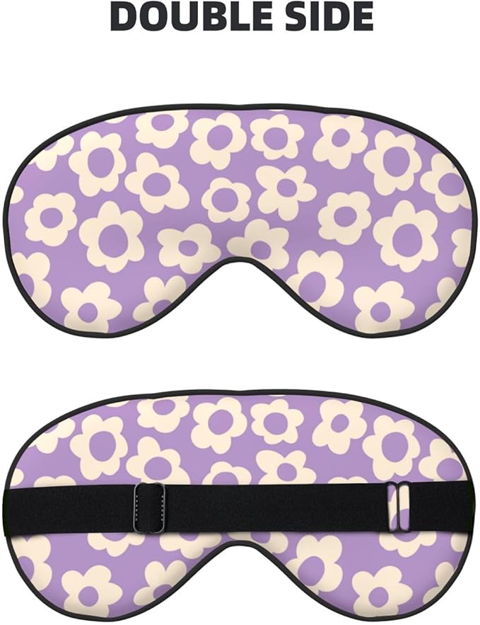 Vintage Groovy Flowers Sleeping Eye Mask Eye Mask for Sleeping Soft Comfort Eye Shade Blackout Eye Cover for Deep Rest Travel Nap Meditation - Bloomnest