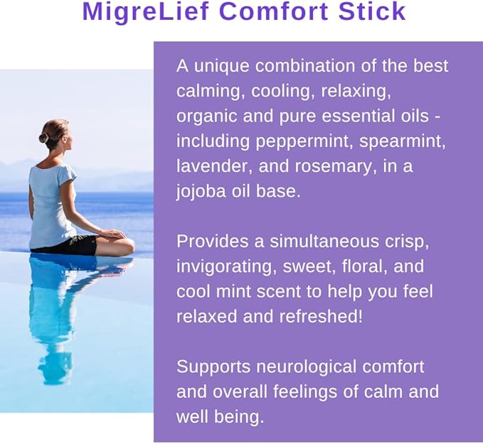 MigreLief Nutritional Support & Comfort Kit for Migraine Sufferers - MigreLief Original Daily Triple Therapy Formula, Plus MigreLief Comfort Stick Essential Oils Roll-On (10ml) - 1 Month Supply. - Bloomnest