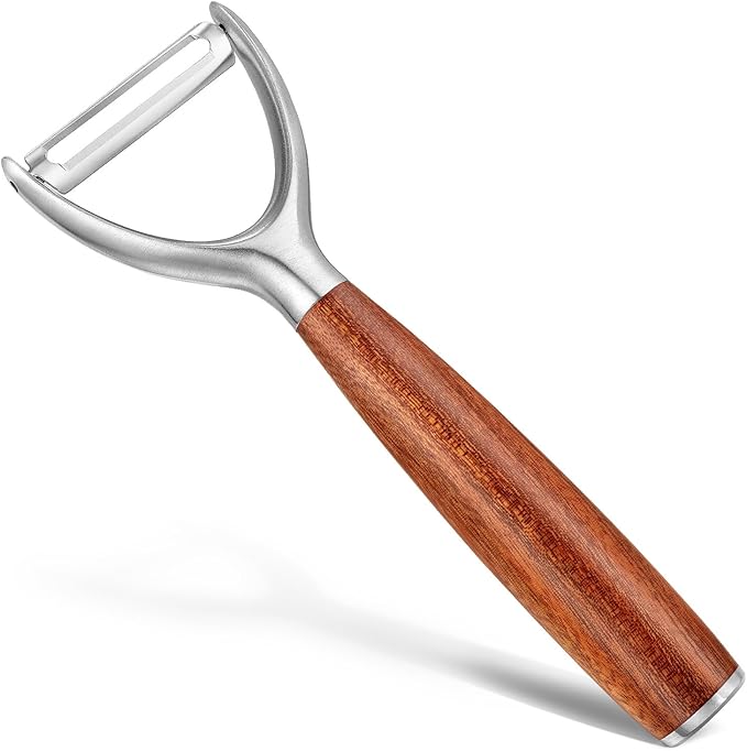 Premium Y Type 304 Stainless Steel Multifunctional Kitchen Peeler Real Wood Handle Ultra Sharp Blade Vegetable Potato Apple(Aosuan) - Bloomnest