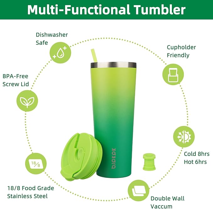 BJPKPK 26oz Tumbler With lid And Straw Stainless Steel Travel Coffee Mug Insulated Tumblers Cups,Bamboo Grove - Bloomnest