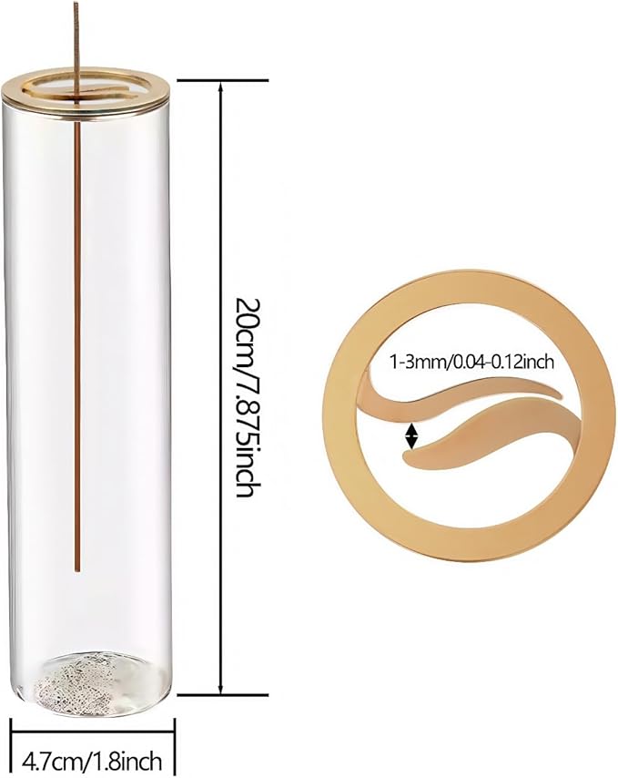Glass Incense Holder,Incense Burner for Sticks with Ash Catcher,Incense Stick Burner for Meditation and Yoga Room (Golden Leaf) - Bloomnest