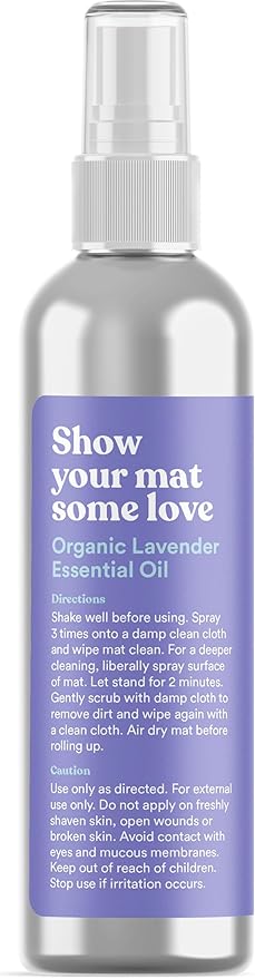 ASUTRA Yoga Mat Cleaner Spray (Peaceful Lavender - Aluminum Bottle), 4 fl oz - No Slippery Residue, Organic Essential Oils, Deep-Cleansing for Fitness Gear & Gym Equipment, Microfiber Towel Included - Bloomnest