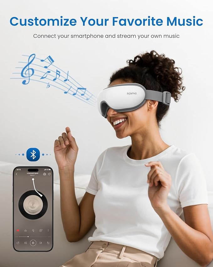 RENPHO Eyeris 1 Eye Massager with Heat, Christmas Birthday Gifts for Women Men Mom Dad Her Him, FSA Eligible HSA Eye Mask for Migraine, Smart Sleep Mask for Dry Eyes Relax, Reduce Strain - Bloomnest