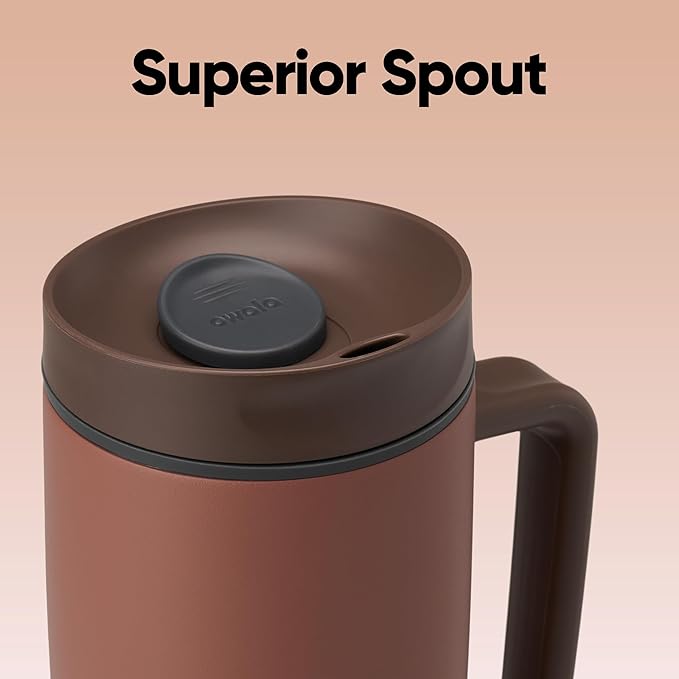 Owala SmoothSip Slider Stainless Steel Insulated Travel Mug with handle, 100% Leak Proof, For Hot and Cold Drinks, Travel Friendly with Sliding Lock Lid, 24 oz, BPA Free, Leak Proof, High Dive - Bloomnest