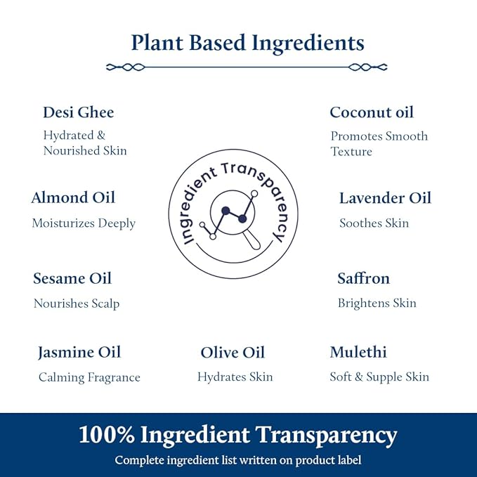 Blue Nectar Ayurveda Gentle Baby Oil for Newborn Skin Care -Moisturizing Baby Massage Oil for Dry Skin &Scalp Moisturizer| Soothing with 100% Natural Coconut Oil & Organic Ghee (13 Herbs, 3.38 Fl Oz) - Bloomnest