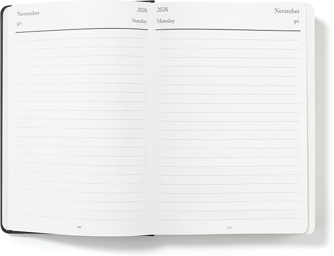 Wykeham's Executive 2026 Daily Journal Planner – US Public Holidays & Format – Customization Available (Black, 8.5"×5.5") - Bloomnest