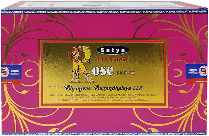 Natural Rose Incense Sticks and Incense Stick Holder Bundle Insence Satya - Bloomnest