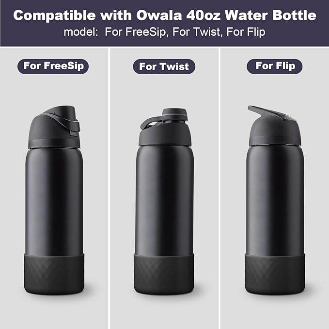 Silicone Boot for Owala Water Bottle 24 oz 32 oz 40 oz, Anti-Slip Protective Sleeve for FreeSip/Twist/Flip Stainless Steel Water Bottles Accessories BEONSKY